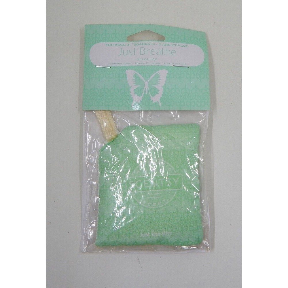 Scentsy "Just Breathe" Scent Pak Pack Perfumed Satchel Green
